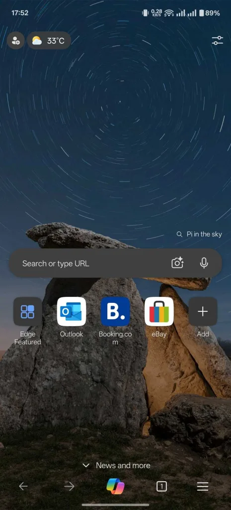 تنظیمات (Settings) > برنامه‌ها (Apps) > Edge