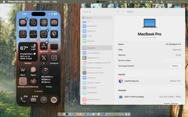 آینه‌سازی آیفون (iPhone Mirroring)