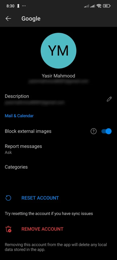 گزینه‌ی Block external images را فعال کنید.