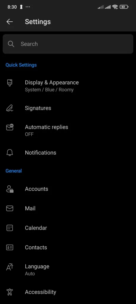 روی آیکون چرخ‌دنده بزنید تا وارد تنظیمات (Settings) شوید.