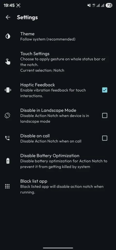 وارد تنظیمات (Settings) شوید. سپس گزینه Haptic Feedback را تیک بزنید